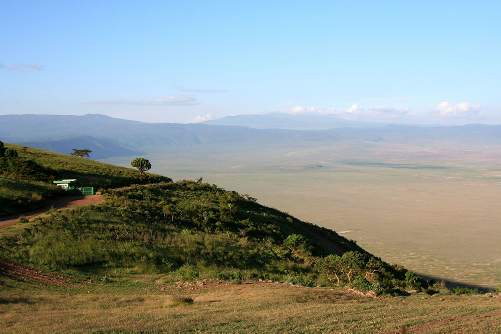 5877411 - view into ngorongoro crater, tanzania from the rim